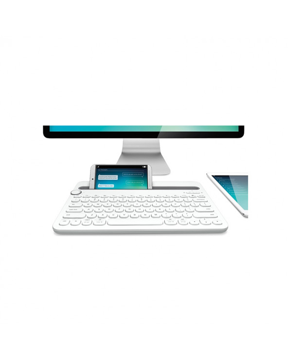 Logitech Keyboard Wireless K480 Bluetooth White by Doctor Print