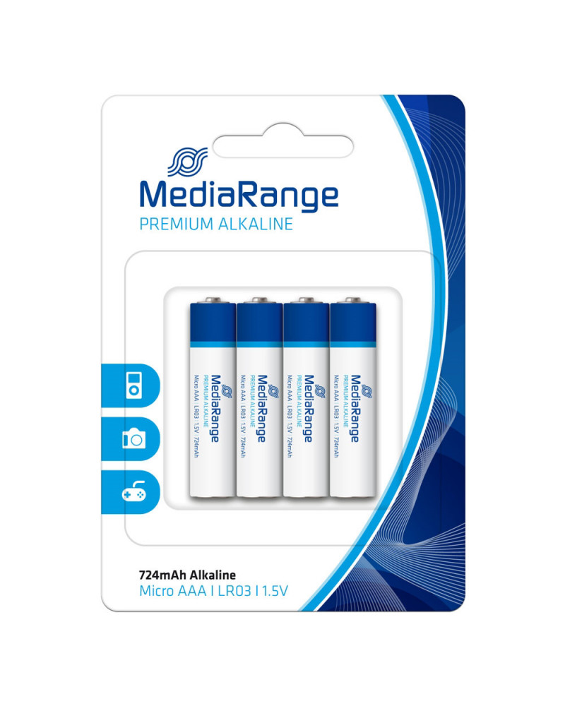 Αλκαλική Μπαταρία MediaRange Premium AAA 1.5V (LR3) (4 Pack) (MRBAT101)