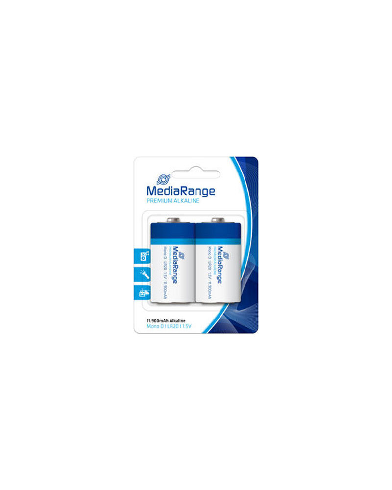 Αλκαλική Μπαταρία MediaRange Premium D 1.5V (LR20) (2 Pack) (MRBAT109)