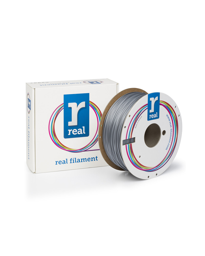 REAL PLA 3D Printer Filament - Silver - spool of 1Kg - 1.75mm (REFPLASILVER1000MM175)