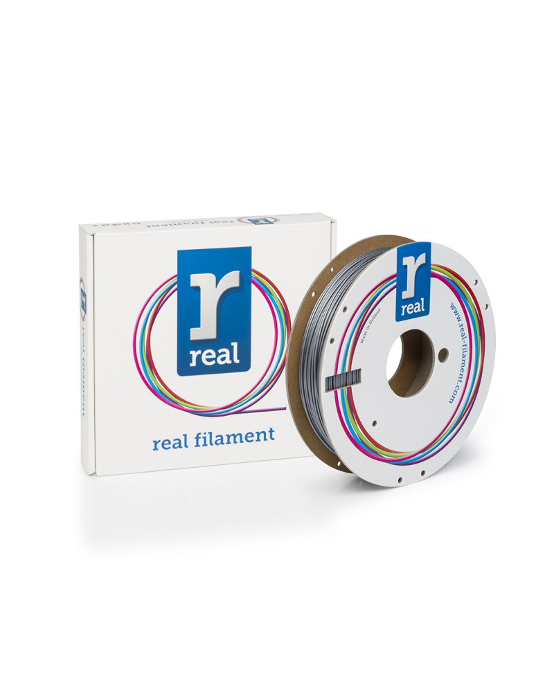 REAL PLA 3D Printer Filament - Silver - spool of 0.5Kg - 1.75mm (REFPLASILVER500MM175)