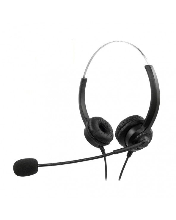 MediaRange Corded stereo headset with microphone and control panel, black (MROS304)