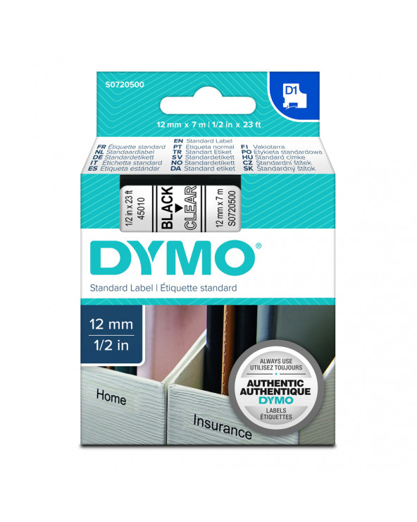 Ταινία Ετικετογράφου DYMO Standard 45019 12 mm x 7 m (Μαύρα Γράμματα σε Πράσινο Φόντο) (S0720590) (DYMO45019)