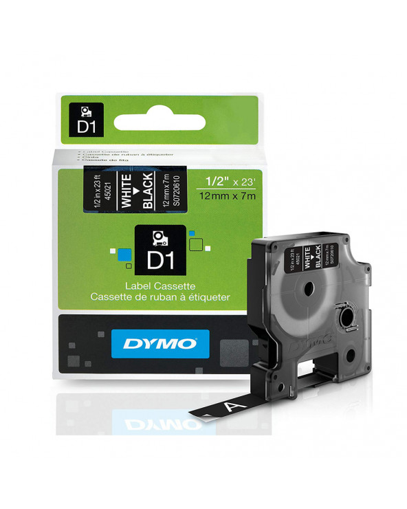 Ταινία Ετικετογράφου DYMO D1 S0720610 12mmX7m (Λευκό/Μαύρο) (S0720610) (DYMO45021)