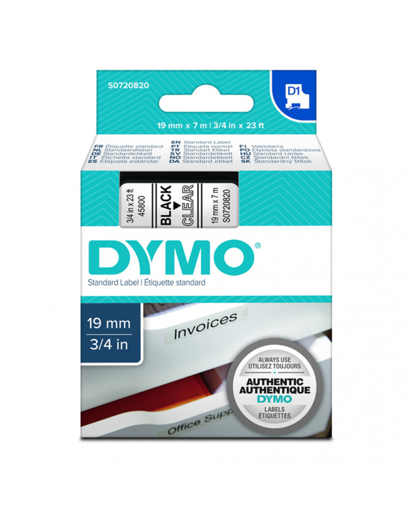 Ταινία Ετικετογράφου DYMO Standard 45800 19 mm x 7 m (Μαύρα Γράμματα σε Διάφανο Φόντο) (S0720820) (DYMO45800)