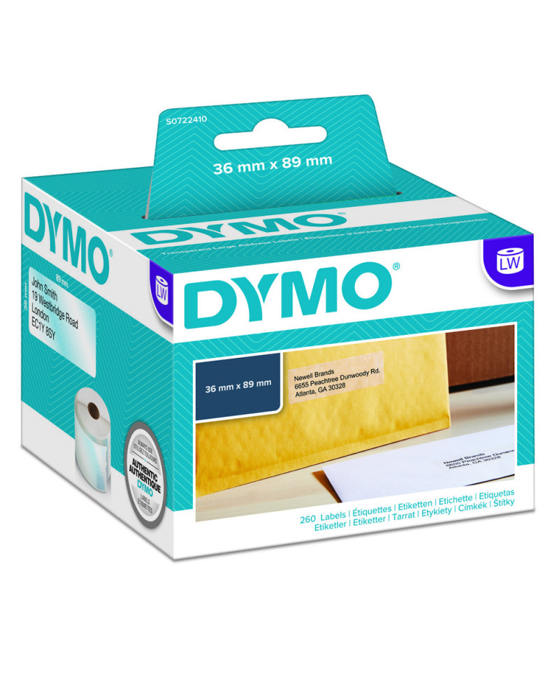 Πλαστική Ετικέτα DYMO 99013 89x36mm (Διάφανο) (1 Ρολό) (S0722410) (DYMO99013)