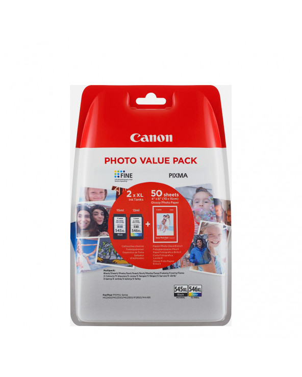 Canon Μελάνι Inkjet PG545XLVP BLACK & TRI-COLOR + PHOTO PAPER (8286B006) (CANPG545XLVP)