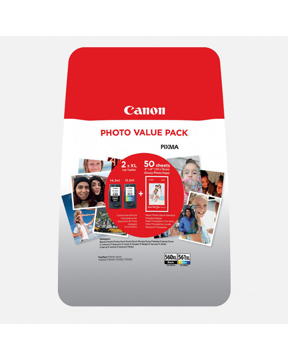 Canon Μελάνι Inkjet PG-560XL/CL-561XL + PHOTO PAPER (3712C004) (CANPG-560VP)