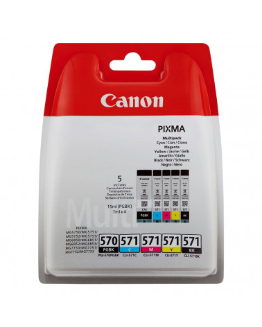 Canon Μελάνι Inkjet PGI-570/CLI-571 (PGBK/C/M/Y/BK) (0372C004) (CANPGI-570MPK)