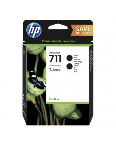 HP Μελάνι Inkjet No.711 Black 2-Pack (P2V31A) (HPP2V31A)