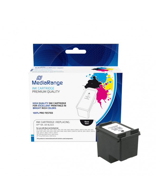 Inkjet MEDIARANGE Συμβατό για Εκτυπωτές HP (Black) (No.301XL) (CH563EE) (MRHP301BK)