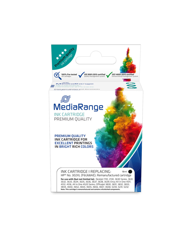 Inkjet MEDIARANGE Συμβατό για Εκτυπωτές HP (Black) (No.302) (MRHP302BKXL)