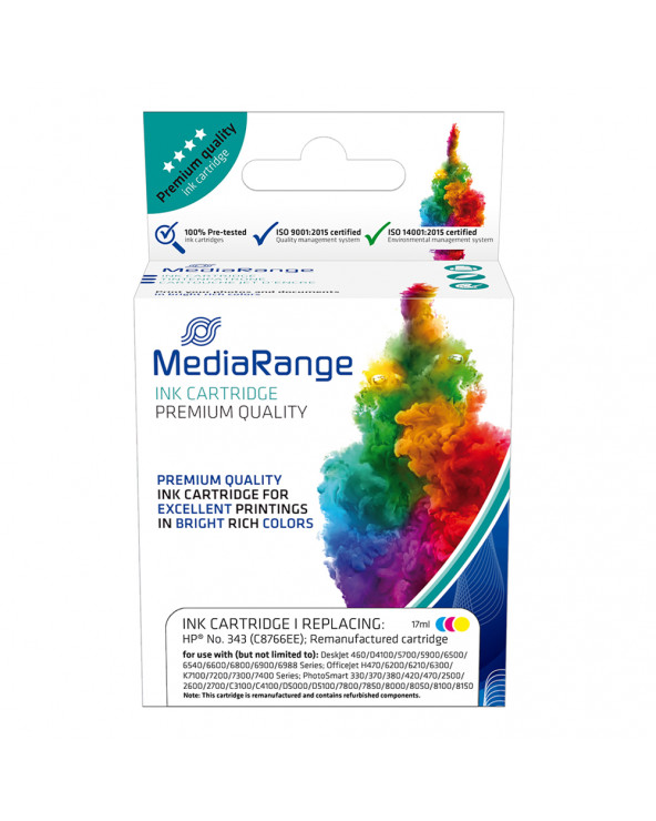 Inkjet MEDIARANGE Συμβατό για Εκτυπωτές HP (Colour) (No.343) (C8766EE) (MRHP343CMY)