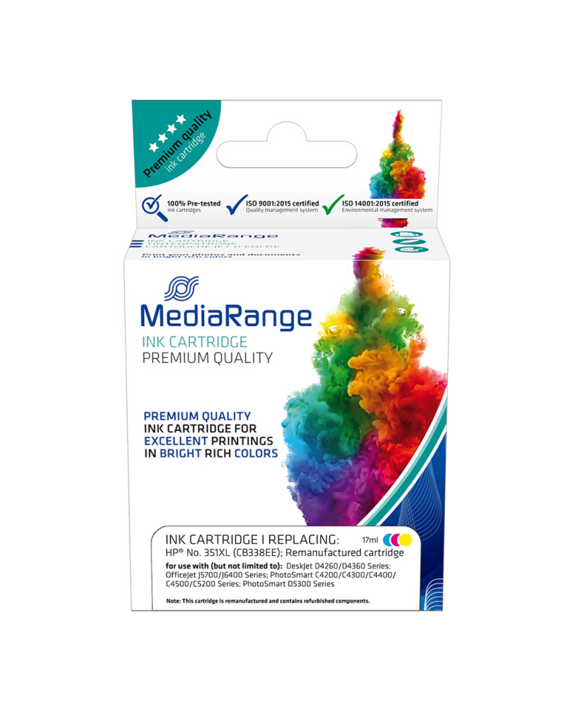 Inkjet MEDIARANGE Συμβατό για Εκτυπωτές HP (Colour) (No.351XL) (CB338EE) (MRHP351CMYXL)