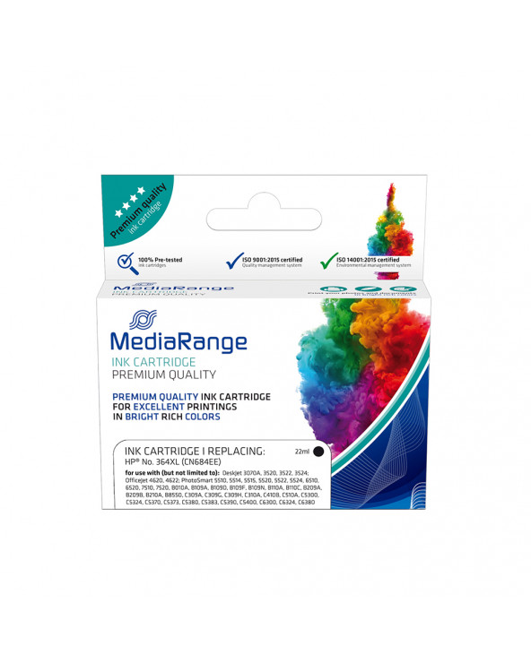 Inkjet MEDIARANGE Συμβατό για Εκτυπωτές HP (Black) (No.364XL) (CN684EE) (MRHP364BKXL)