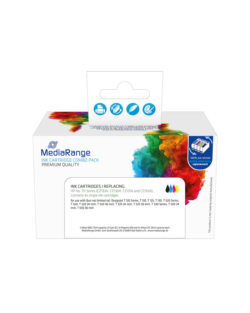 Inkjet MEDIARANGE Συμβατό για Εκτυπωτές HP (Multipack) (No.711) (CZ129A/30A/31A/32A) (MRHP711MPK)