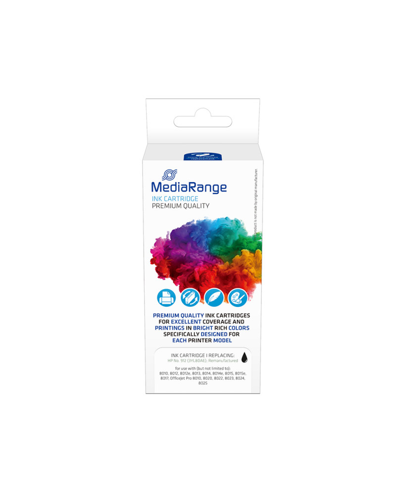 Inkjet MEDIARANGE Συμβατό για Εκτυπωτές HP (Black) (No.912) (3YL80AE) (MRHP912BK)