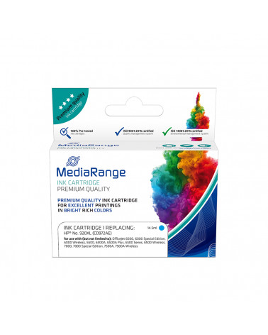 Inkjet MEDIARANGE Συμβατό για Εκτυπωτές HP (Cyan) (No.920XL) (CD972AE) (MRHP920CXL)