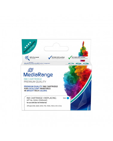 Inkjet MEDIARANGE Συμβατό για Εκτυπωτές HP (Cyan) (No.933XL) (CN054AE) (MRHP933CXL)