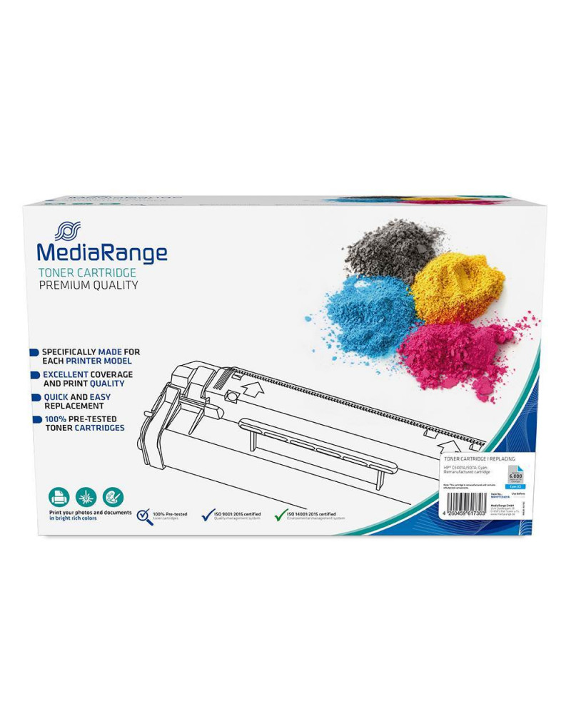 Toner MEDIARANGE Συμβατό για Εκτυπωτές HP (Cyan) (CE401A/507A) (MRHPTCE401A)