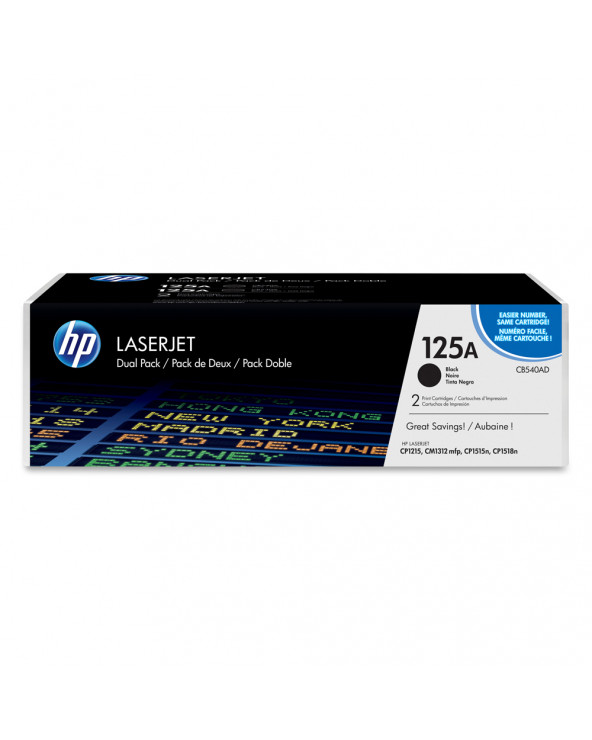 HP LasetJet CP1215/1515 Black Toner Crg 125A Dual Pack (CB540AD) (HPCB540AD)