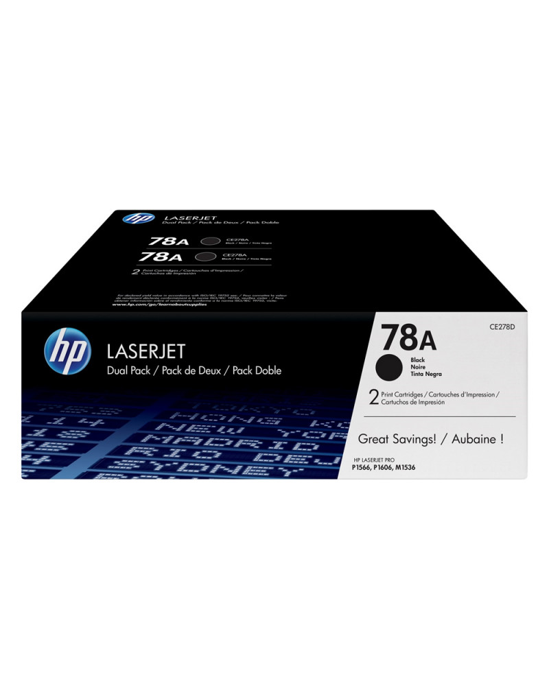 HP LaserJet P1560, M1536MFP Black Twin Pack (CE278AD) (HPCE278AD)