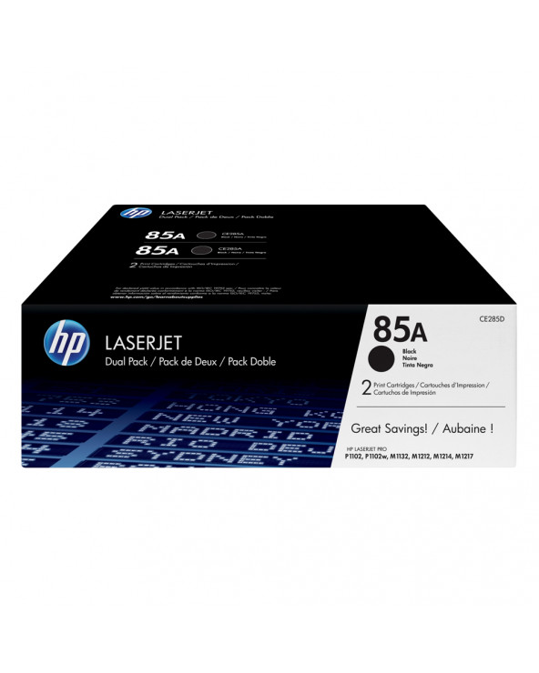 HP LaserJet P100/M1130 Black Toner Twin Pack (CE285AD) (HPCE285AD)