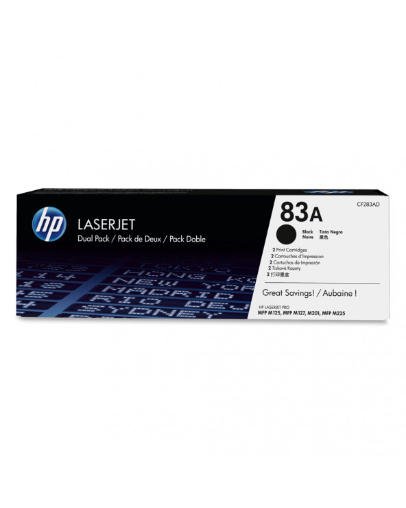 HP Toner 83AD LJ PRO M127/125 Black Dual Pack (1.5k) (CF283AD) (HPCF283AD)