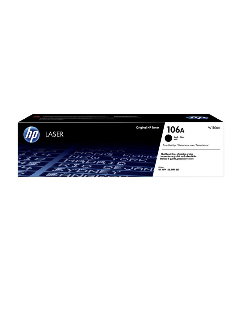 HP 106A Black Original Laser Toner Cartridge (1k) (W1106A) (HPW1106A)