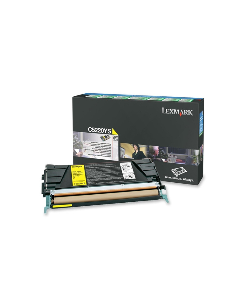 LEXMARK C522/524/530 YELLOW TONER (3K) (C5220YS) (LEXC5220YS)