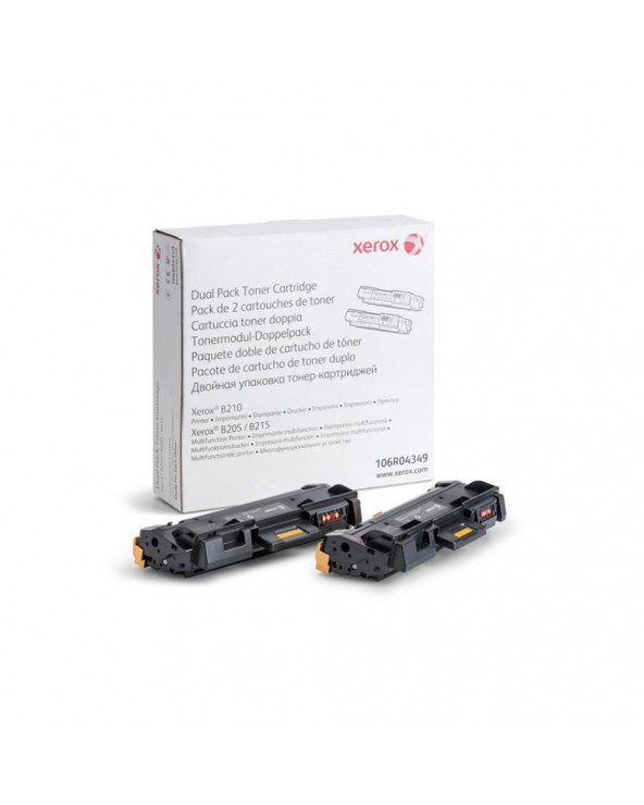 XEROX B205/210/215 TONER CRTR BLACK DUAL PACK (3k) (106R04349) (XER106R04349)