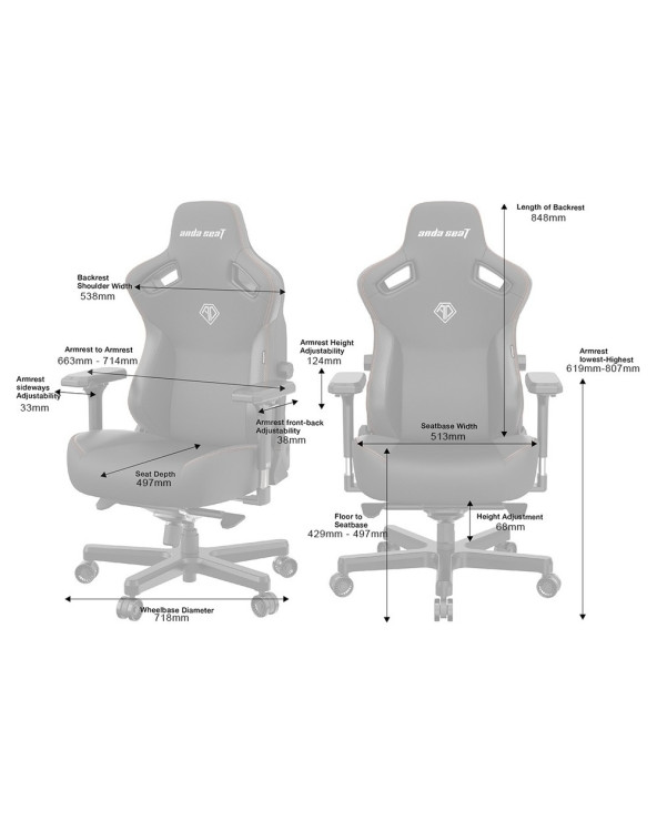 ANDA SEAT Gaming Chair KAISER-3 Large White