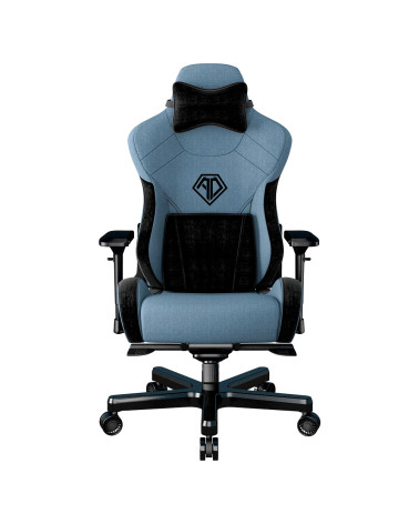 Anda Seat Gaming Chair T-PRO II Light Blue-Black Fabric with Alcantara Stripes