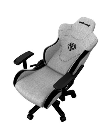 Anda Seat Gaming Chair T-PRO II Light Grey - Black Fabric with Alcantara Stripes