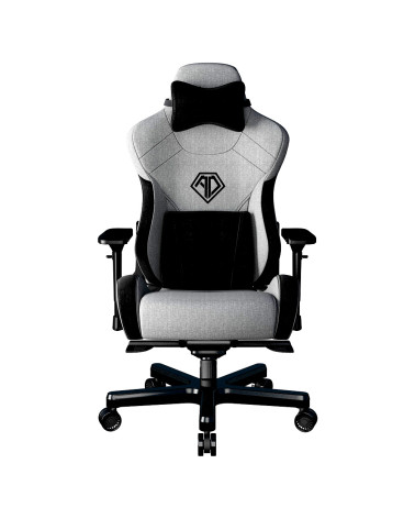 Anda Seat Gaming Chair T-PRO II Light Grey - Black Fabric with Alcantara Stripes