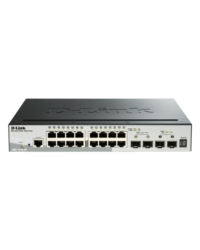 D-LINK Switch DGS-1510-20, 16-Port 10/100/1000 Mbps, 4-port SFP