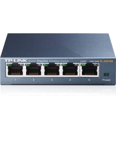 TP-LINK Switch TL-SG105, 5 port, 10/100/1000 Mbps, Steel Case