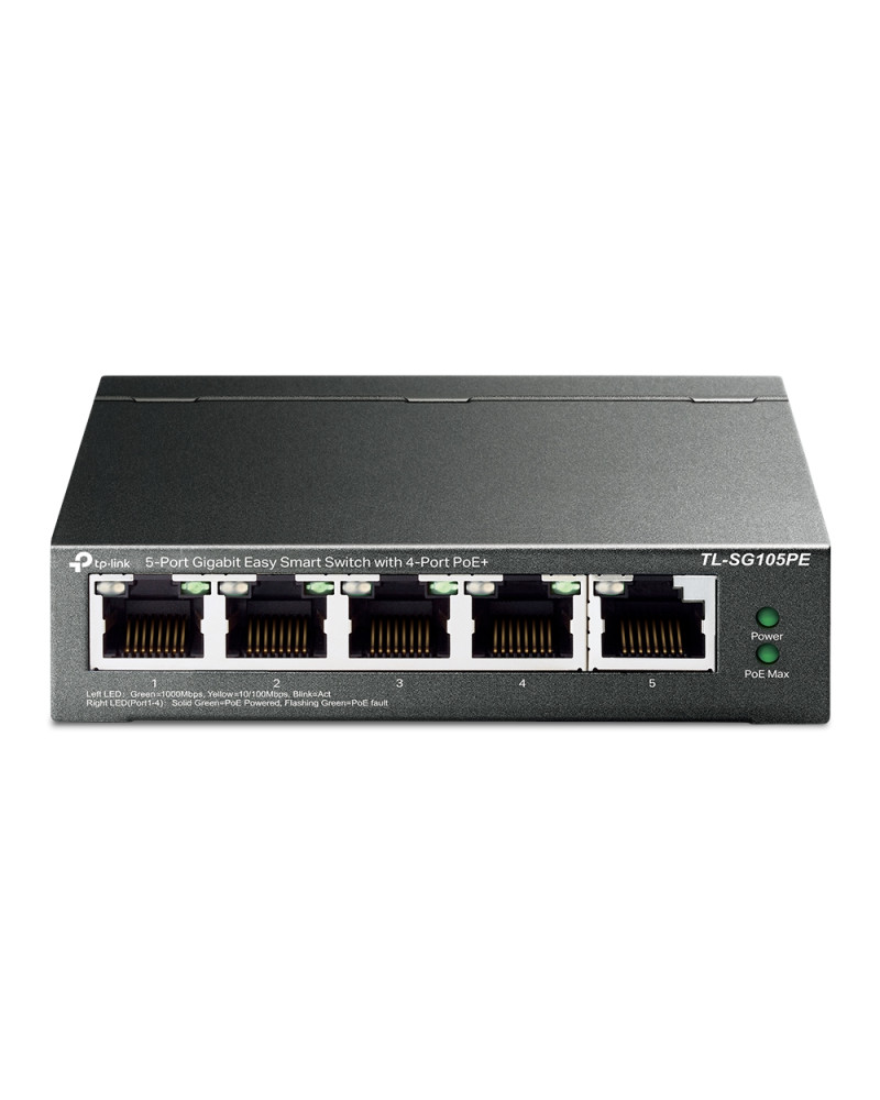 TP-LINK SWITCH SG-TL105PE 5xGBIT POE+ MANAGED