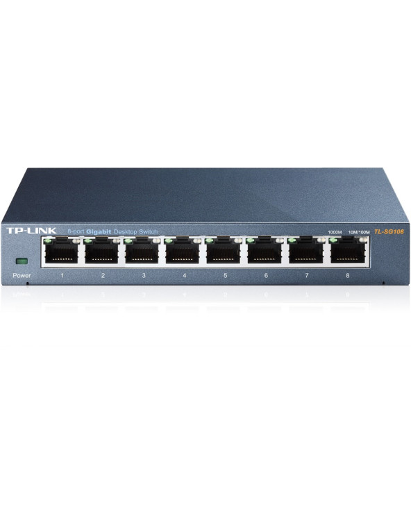 TP-LINK Switch TL-SG108, 8 port, 10/100/1000 Mbps, Steel Case