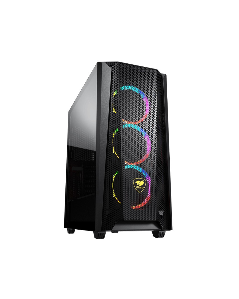 CC-COUGAR Case MX660 Mesh RGB Tempered Glass Middle ATX Black (3x120mm ARGB fans preinstalled)