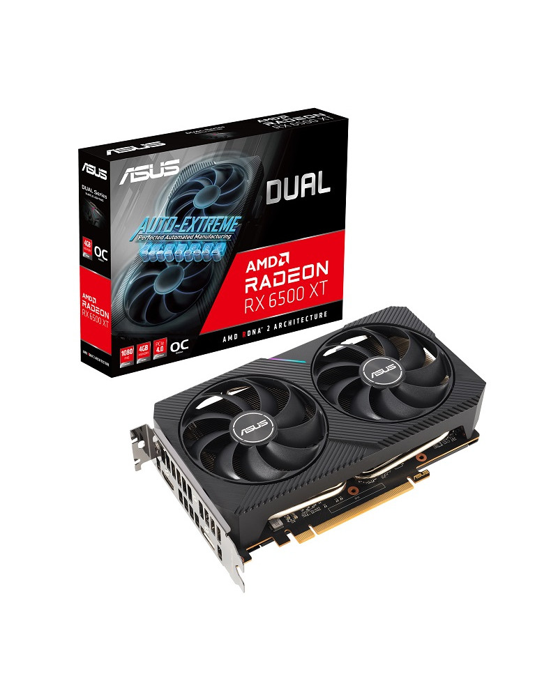 ASUS VGA DUAL-RX6500XT-O4G, 4GB GDDR6