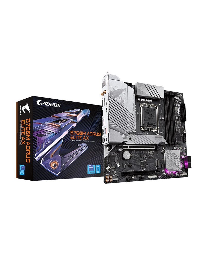 GIGABYTE MOTHERBOARD B760M AORUS ELITE AX , 1700, DDR5, MATX