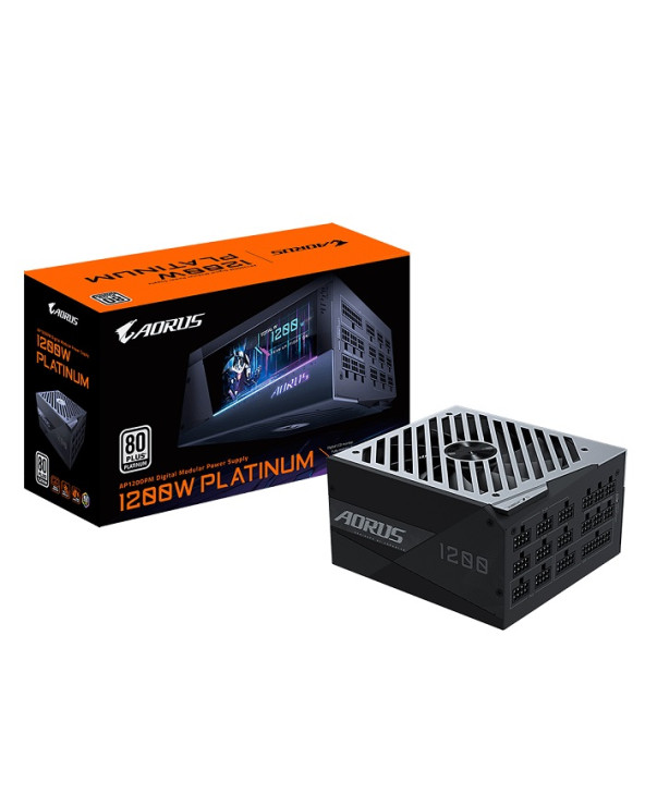 GIGABYTE Power Supply 1200W Fully Modular 80+Plus PLATINUM with Digital LCD monitor