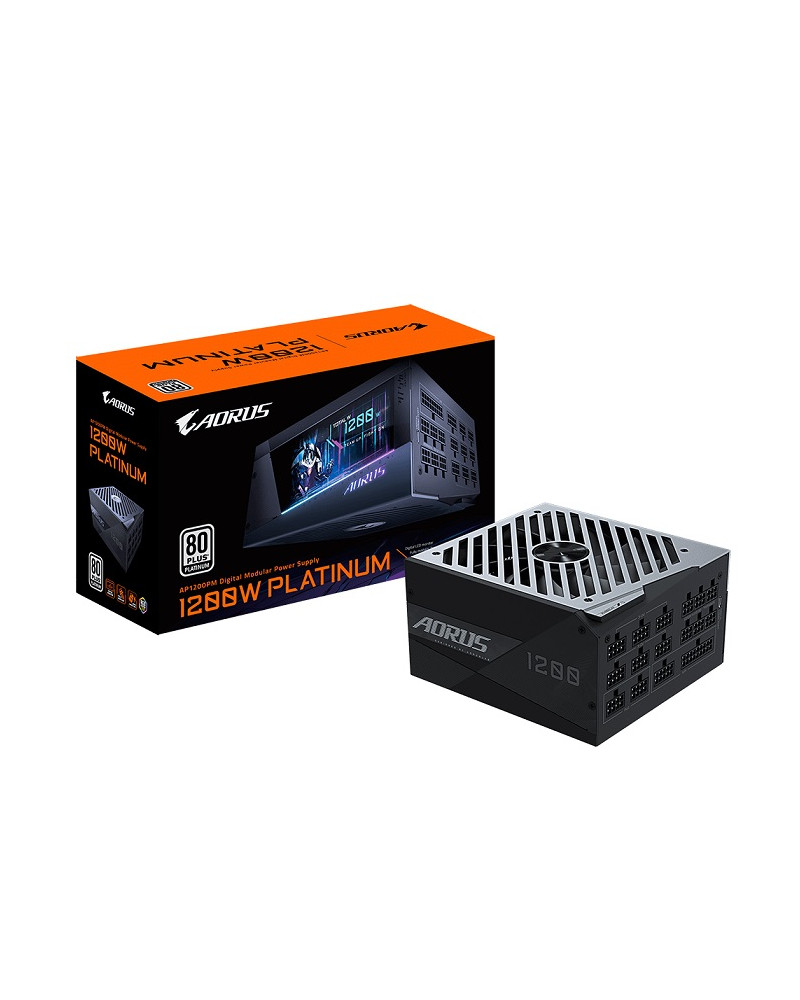 GIGABYTE Power Supply 1200W Fully Modular 80+Plus PLATINUM with Digital LCD monitor