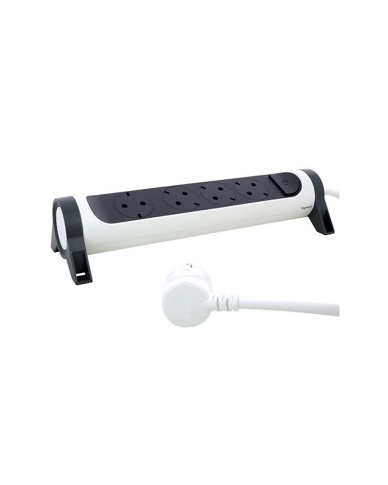 Legrand SurgeArrest 4 Outlets 1.5m Cable  White/Grey Rotating