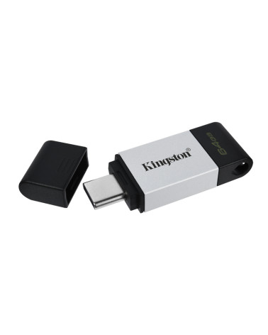 KINGSTON USB Stick Data Traveler DT80/64GB, USB 3.2 Type-C, Silver/Black