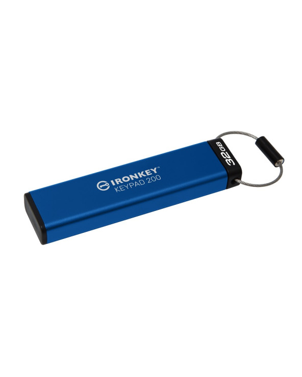 KINGSTON USB Stick IronKey Keypad 200 encrypted IKKP200/32GB, USB 3.2 Type A,Blue