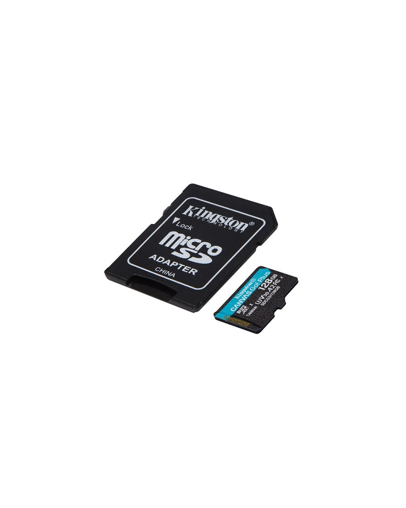 KINGSTON Memory Card MicroSD Canvas Go! Plus SDCG3/128GB, Class 10, SD Adapter