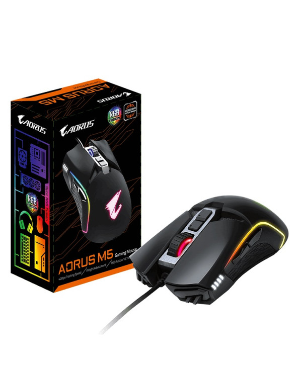 GIGABYTE MOUSE OPTICAL GAMING  AORUS M5 USB BLACK