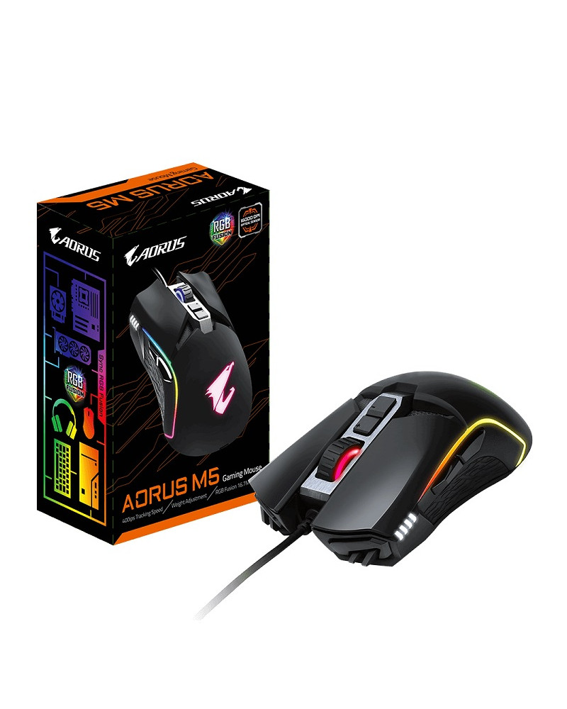 GIGABYTE MOUSE OPTICAL GAMING  AORUS M5 USB BLACK